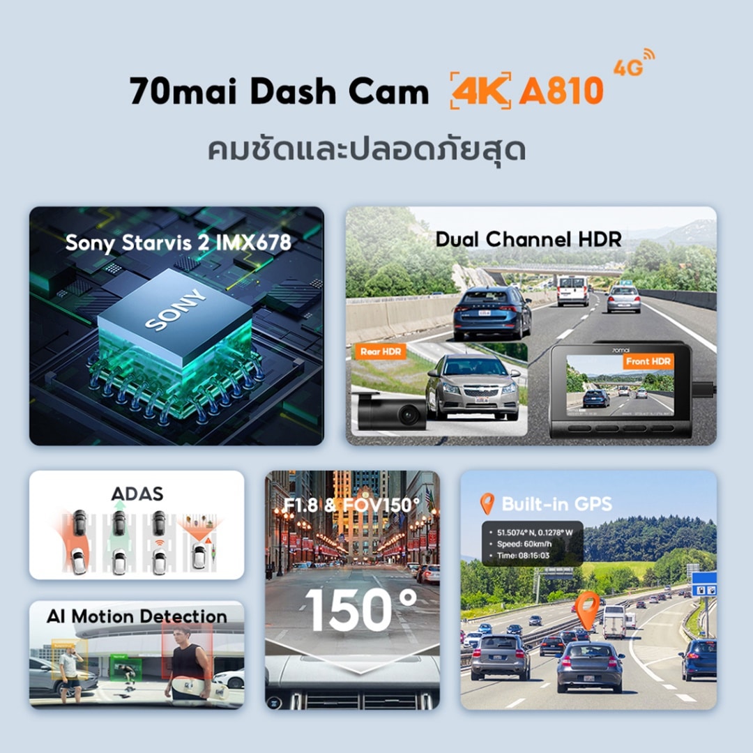 70mai Dash Cam 4K A810 - Image 8