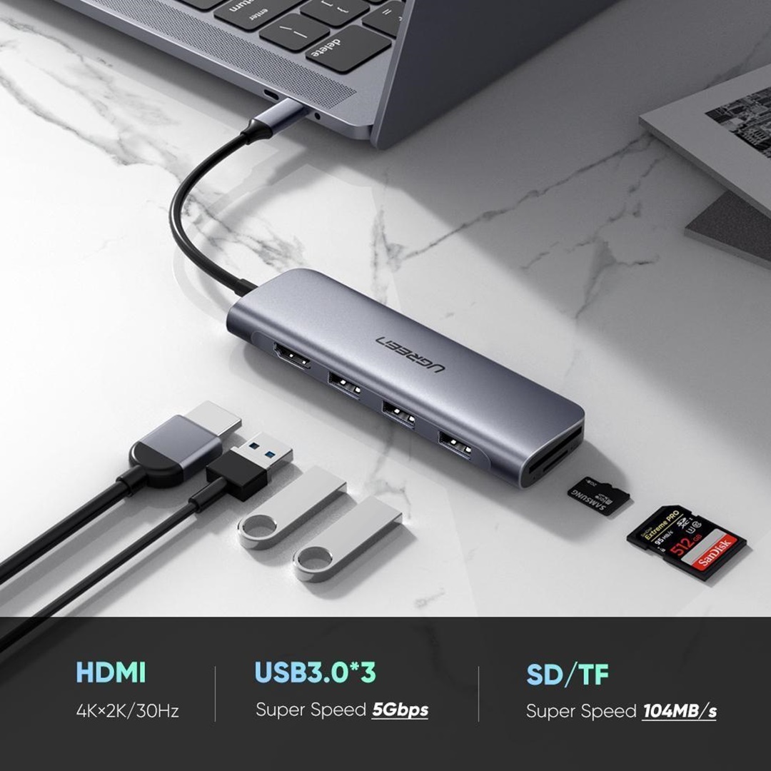 UGREEN USB C HUB 6 In 1 USB Type C